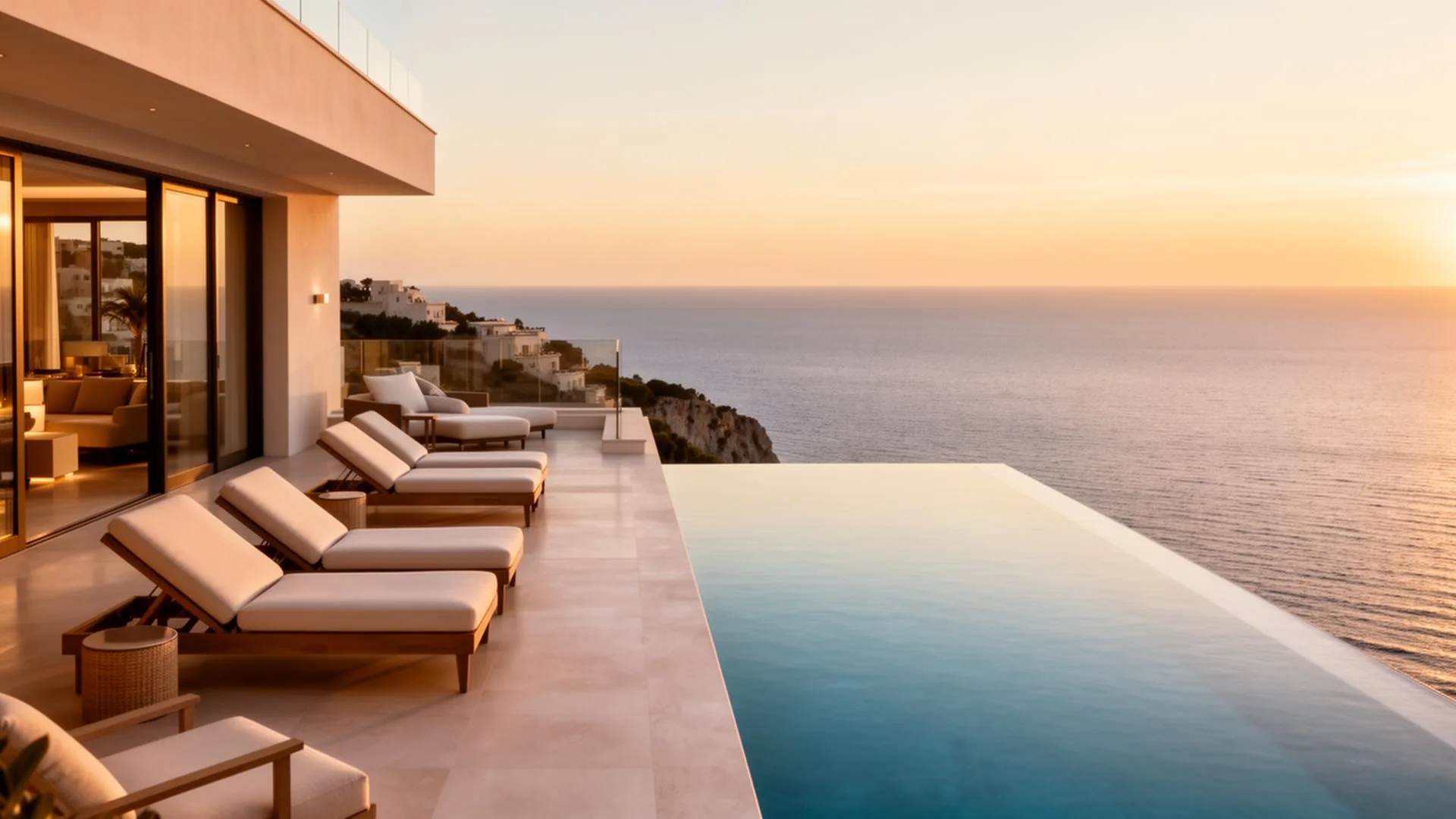 Rooftop de hotel boutique con piscina infinita y vistas al mar Mediterráneo