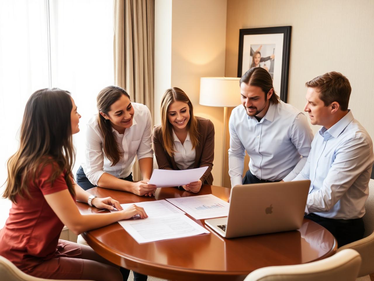 Equipo hotelero analizando un caso práctico