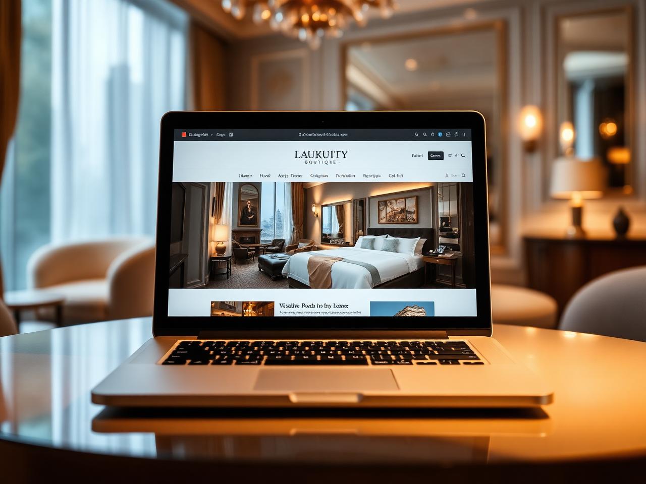 Web premium de hotel boutique en un portátil